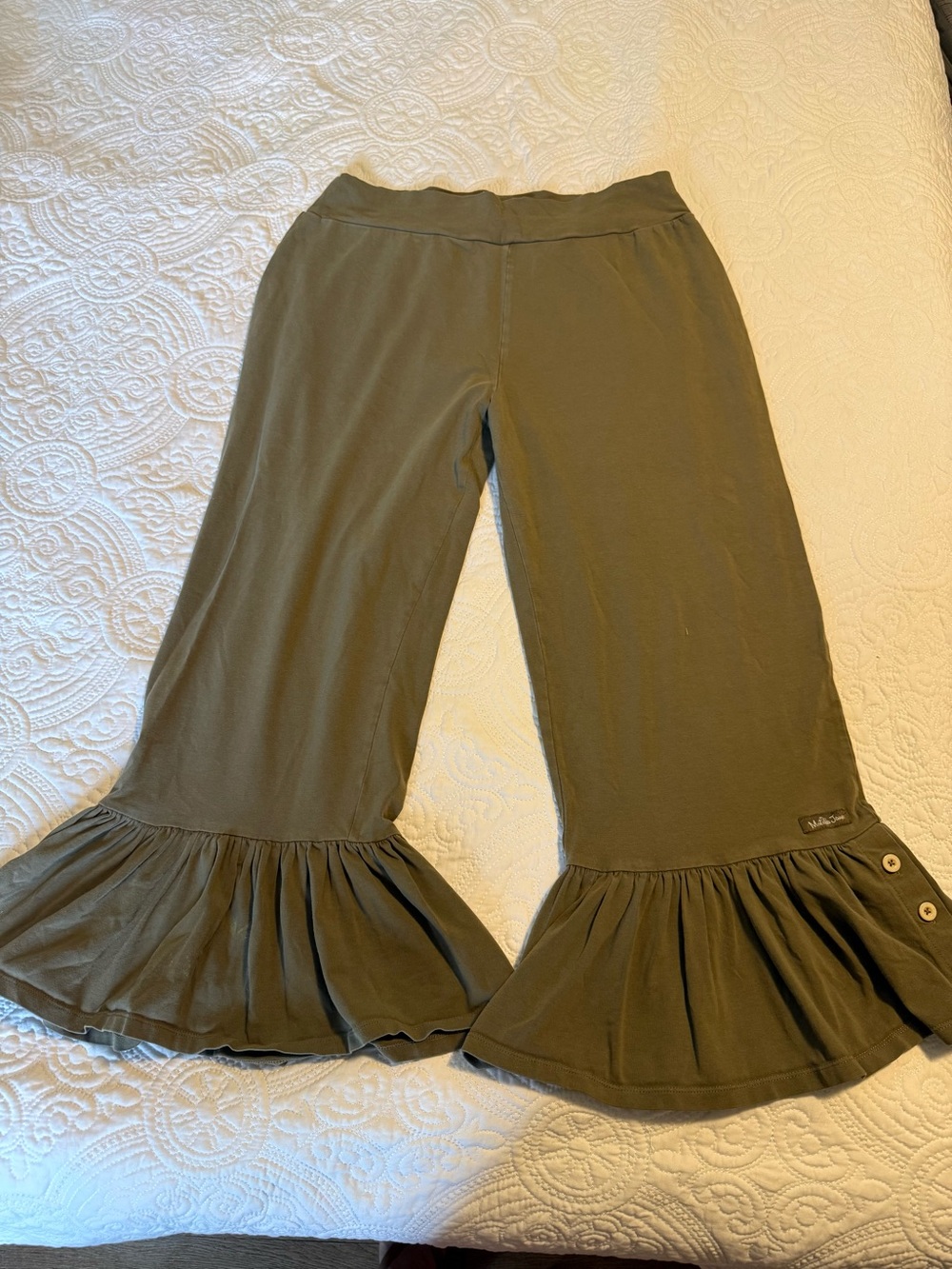 Matilda Jane Olive Ruffle Hem Leggings
